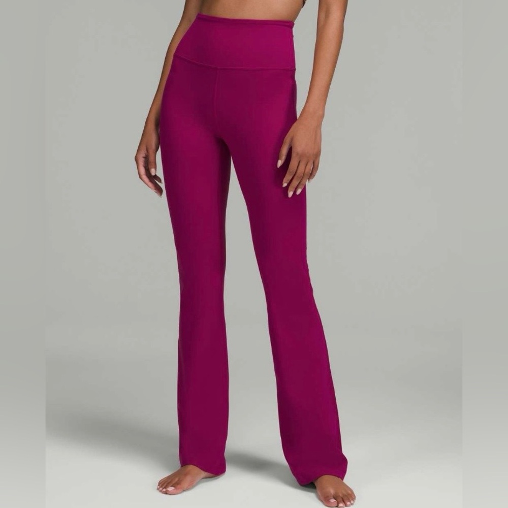 Lululemon Groove Super-High-Rise Flared Pant Nulu Magenta Purple Size 12